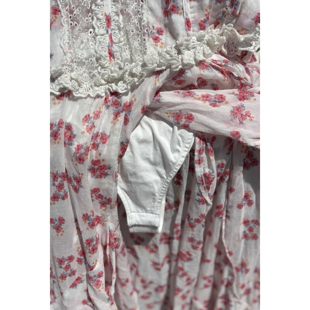 NWT! Free People Intimately Hearts Desire Floral Bodysuit Maxi Slip Flowy Pink~L - Picture 9 of 13